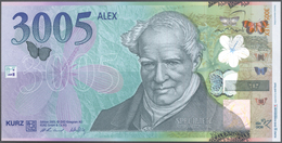 02642 Testbanknoten: Test Note Leonhard Kurz Germany "3005 Alex" With Portrait "Alexander Humbold", Intagl - Specimen