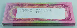 02701 Afghanistan: Bundle With 100 Pcs. 100 Afghanis 1990, P.58c In UNC - Afghanistán