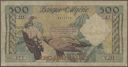 02708 Algeria / Algerien: Set With 4 Banknotes 500 Francs 1958 P.117 (F-), 100 Dinars 1964 P.125 (F), 5 Di - Algeria