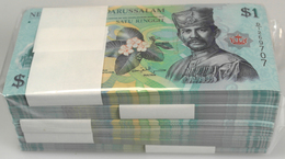 02737 Brunei: Half Brick With 500 Banknotes 1 Ringgit 2011, P.30 In UNC Condition (500 Pcs.) - Brunei