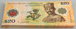 02738 Brunei: Bundle With 100 Pcs. 20 Ringgit 2007 Commemorative Issue, P.34 In UNC Condition (100 Pcs.) - Brunei