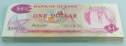 02766 French Guiana / Französisch-Guayana: Bundle With 100 Pcs. Guyana 1 Dollar ND(1966), P.21a In AUNC/UN - French Guiana