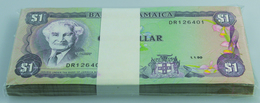 02801 Jamaica: Bundle With 100 Pcs. Jamaica 1 Dollar 1990, P.68Ad In UNC - Giamaica