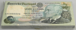 02840 Portugal: Full Bundle Of 100 Pcs 20 Escudos 1978 P. 176b In UNC. (100 Pcs) - Portogallo