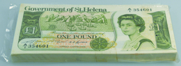 02863 St. Helena: Bundle With 100 Pcs. St. Helena 1 Pound, P.9 In AUNC/UNC - Saint Helena Island