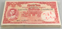 02878 Thailand: Rare Bundle Of 100 Banknotes 100 Baht ND P. 78, All In Condition: UNC. (100 Pcs) - Thailand
