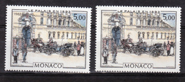 Monaco 1341 Variété  Redingotte Blanche  Et Normal  Neuf ** TB  MNH Sin Charnela - Errors And Oddities