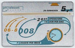 NL.- Nederland. PTT Telecom 06-8008. 7 Dagen Per Week. 14 Uur Per Dag. 20 Eenheden. KWALITEIT. 321B - Publiques