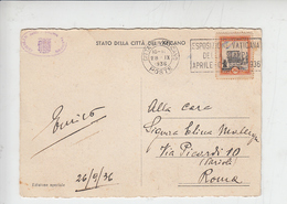 VATICANO  1936 - Annullo Meccanico - "Esposizione Stampa" - Lettres & Documents