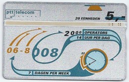 NL.- Nederland. PTT Telecom 06-8008.KWALITEIT. 7 Dagen Per Week. 14 Uur Per Dag. 20 Eenheden. 341C - öffentlich