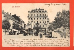 GCA-04  Le Locle, Place Du Marché. Immeuble La Confiance, Petite Animation. Précurseur. Cachet 1903. Gros Pli Vertical - Le Locle