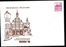 Bund PU115 C2/005a Privat-Umschlag ALTES RATHAUS BUCHEN 1980 - Enveloppes Privées - Neuves