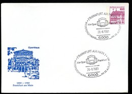Bund PU115 C2/009 Privat-Umschlag OPERNHAUS FRANKFURT Sost. 1980 - Enveloppes Privées - Oblitérées