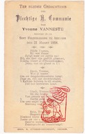 DP Communie Communion - Yvonne VanNeste Izegem 1918 - Communion