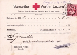 Samariterverein Luzern 1905 Suisse Croix Rouge Roten Kreuz Red Cross Schweiz Switzerland - Brieven En Documenten