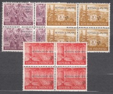 Indonesia 1961 Mi#288-290 Mint Never Hinged Blocks Of Four - Indonesia