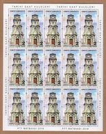 AC- TURKEY SHEETLET STAMP - HISTORICAL CLOCK TOWERS DOLMABAHCE CLOCK TOWER FULL SHEET MNH ISTANBUL 05 APRIL 2018 - Blocks & Sheetlets