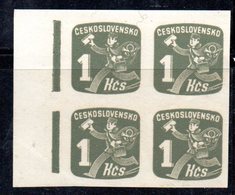 XP3935 - CECOSLOVACCHIA CESKOSLOVENSKO , Francobolli Per Giornali : Quartina Integra  *** - Newspaper Stamps