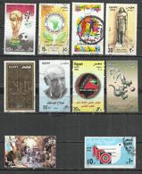 TEN AT A TIME - EGYPT - LOT OF 10 DIFFERENT COMMEMORATIVE 3 - USED OBLITERE GESTEMPELT USADO - Oblitérés