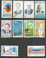 TEN AT A TIME - EGYPT - LOT OF 10 DIFFERENT COMMEMORATIVE 4 - USED OBLITERE GESTEMPELT USADO - Used Stamps