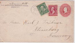 USA 1902 ENTIER POSTAL LETTRE DE GENEVA POUR STRASBOURG - 1901-20