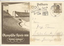 GERMANY Olympic Stationery With Olympic Double Ring Machine Cancel Berlin NW7 Mc - Ete 1936: Berlin