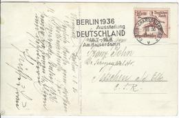 GERMANY Olympic Postcard With Olympic Stamp And Machinecancel Berlin 1936 Ausstellung Deutschland - Sommer 1936: Berlin