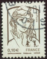 France 2013 Yv. N°4765 - 0,10€ Brun - Oblitéré - 2013-2018 Marianne De Ciappa-Kawena