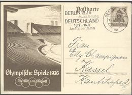 GERMANY Olympic Stationery With Olympic Machinecancel Berlin 1936 Ausstellung Deutschland Berlin NW7 Mp - Ete 1936: Berlin