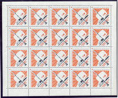 SOVIET UNION 1967 Television Tower Complete Sheet Of 20 Stamps MNH  / **.  Michel 3420 - Volledige Vellen