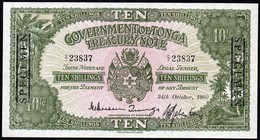 Tonga , Kingdom - 10 Shillings 1960 *AU*, Specimen Seal - Tonga