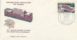 CONGO / BRAZZAVILLE , 1970 , SOBRES DE PRIMER DIA , UNIÓN POSTAL UNIVERSAL - FDC