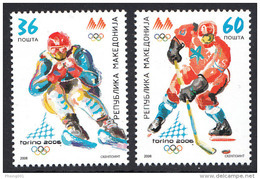 Macedonia 2006 Winter Olympic Games Turin, Torino, Skiing, Hockey, Sport, Set MNH - Winter 2006: Turin