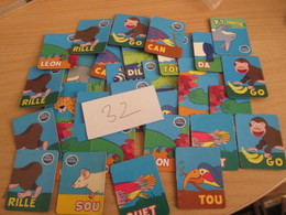 A Prix Cassé !!! LOT DE 32 MAGNETS PETITS FILOUS SYLLABES ANIMAUX - Animaux & Faune