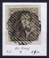 Belgium:  OBP Nr 1  Cancel  62 Huy - 1849 Epaulettes