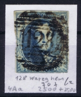 Belgium:  OBP Nr 4  Cancel 128 Wareghem - 1849-1850 Medaillen (3/5)