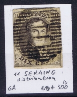 Belgium:  OBP Nr 6  Cancel 11 Seraing Distribution - 1851-1857 Medaillons (6/8)