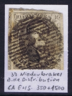 Belgium:  OBP Nr 6  Cancel 39  Nederbrakel Distribution - 1851-1857 Medaillons (6/8)