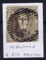 Belgium:  OBP Nr 6  Cancel 12 Barvaux - 1851-1857 Medallones (6/8)