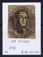 Belgium:  OBP Nr 10 Cancel 49 Gheel - 1858-1862 Medaillons (9/12)