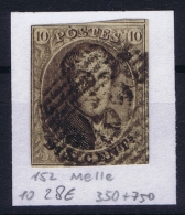 Belgium:  OBP Nr 10 Cancel  152 Melle - 1858-1862 Médaillons (9/12)