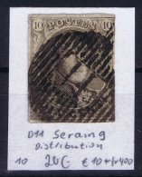 Belgium:  OBP Nr 10 Cancel  D11 Serang Distribution - 1858-1862 Medaglioni (9/12)
