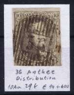 Belgium:  OBP Nr 10 Cancel  D 36 Anthee Distribution - 1858-1862 Medaillen (9/12)