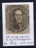 Belgium:  OBP Nr 10 Cancel  D 59 Langemack Distribution - 1858-1862 Medaillen (9/12)