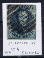 Belgium OBP Nr 11 Cancel Nr 37 Eecloo - 1858-1862 Medallones (9/12)