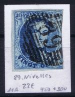 Belgium OBP Nr 11 Cancel Nr 89 Nivelles - 1858-1862 Medaillons (9/12)