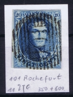 Belgium OBP Nr 11 Cancel Nr 101 Rochefort - 1858-1862 Medallones (9/12)