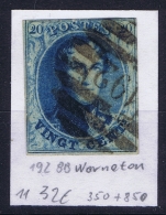 Belgium OBP Nr 11 Cancel Nr 192 Warneton - 1858-1862 Medaglioni (9/12)