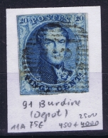 Belgium OBP Nr 11 Cancel Nr 91 Burdine Depot - 1858-1862 Medallones (9/12)