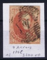 Belgium OBP Nr 12 Cancel Nr 4 Anvers - 1858-1862 Medaillons (9/12)